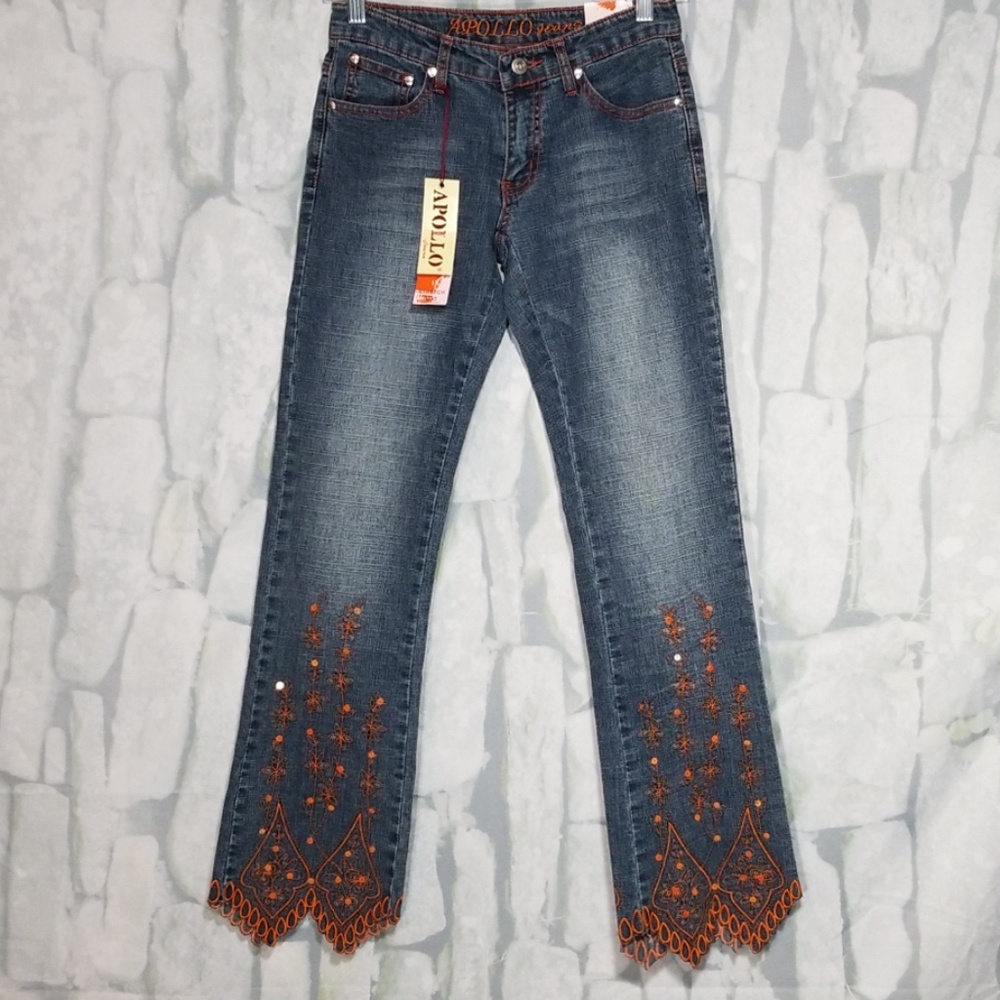 Apollo Jeans with sequins and embroidery Size 1/2